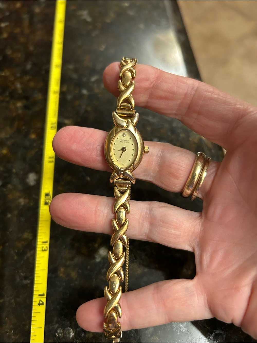 Vintage Bulova Women's Bracelet Watch - Champagne Dial with diamond accent